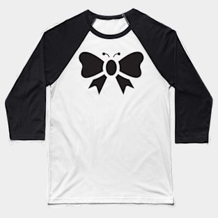 RIBBON BUTTERFLY (BLACK ) Baseball T-Shirt